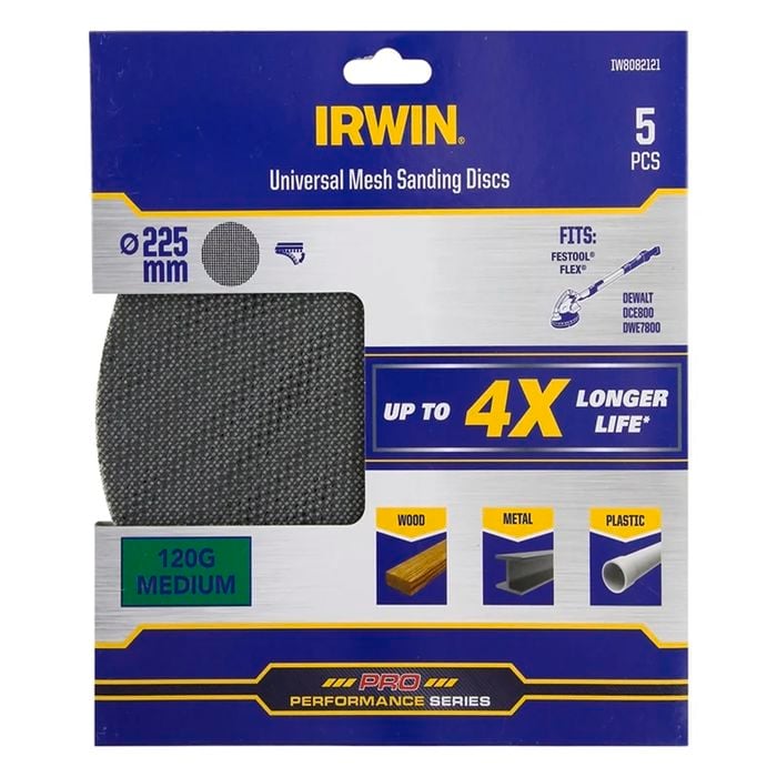 Irwin 225mm 120 Grit Sandpaper Mesh - 5 Pack
