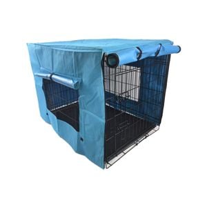 Yes4pets 48' Collapsible Metal Dog Puppy Crate Cat Rabbit Cage With Cover Blue