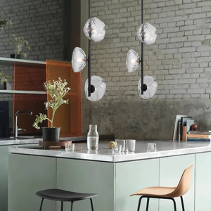 Telbix Zecca Contemporary Pendant Hanging Lamp Light Metal Glass Smoke Black Gloss