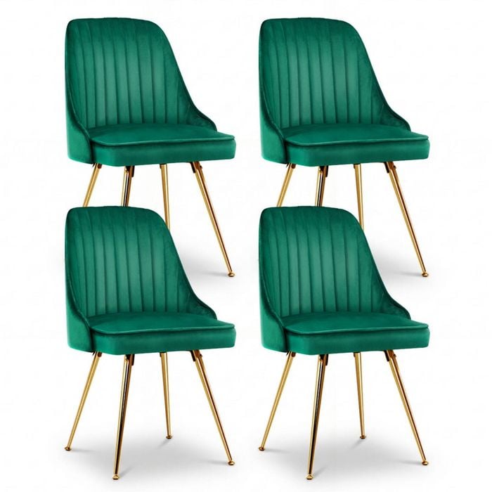 4x Dining Chairs Green
