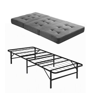 Giselle Single Folding Bed with Mattress Metal Frame Guest Bed 15cm Foam Foldable