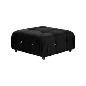 Foret 1pc Sofa Ottoman Modular Sectional Armless Tufted Velvet Couch Black