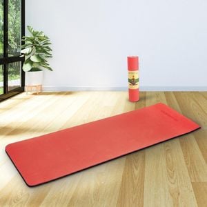 Powertrain Red TPE Yoga Exercise Mat Home Gym Pilates Fitness 8mm