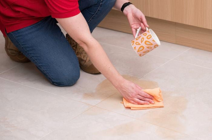 Clean up spills as soon as they happen to avoid slippery surfaces 