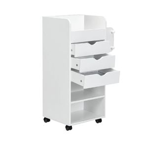 Costway 3 Drawer Mobile Filie Cabinet Storage Bedside Table