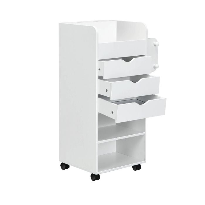 Costway 3 Drawer Mobile Filie Cabinet Storage Bedside Table
