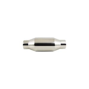 Outlaw Polished T-304 Stainless Steel Resonator, 2-1/2" Inlet/Outlet, 4" x 12" Overall