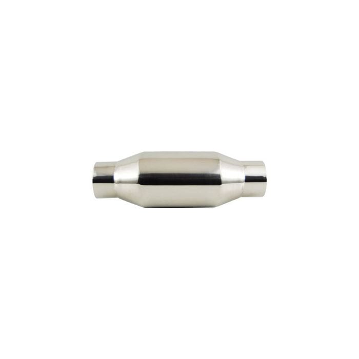 Outlaw Polished T-304 Stainless Steel Resonator, 2-1/2" Inlet/Outlet, 4" x 12" Overall