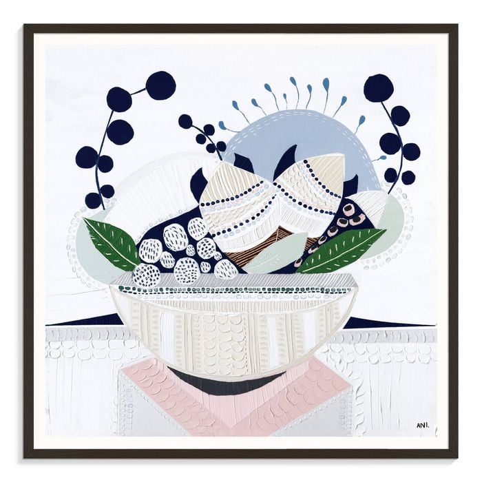 Artist Lane "Australian Banksia " by Ani Ipradjian - 76x76cm Black Framed Print