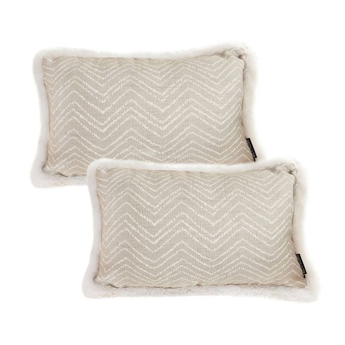 SOGA 2 Pack Wabi Sabi Herringbone Lumbar Throw Pillow 30x50cm