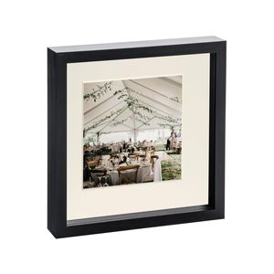 Nicola Spring 10" X 10" Black 3d Box Photo Frame - 6" X 6" Mount