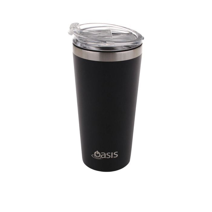 Oasis Double Wall Insulated Travel Mug with Lid 480mL Matte Black