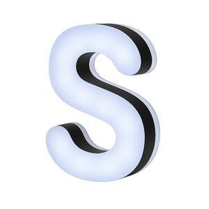 Lit Up 3D Led Letter S Illuminated Opal Acrylic 100mmHx92mmWx23mmD