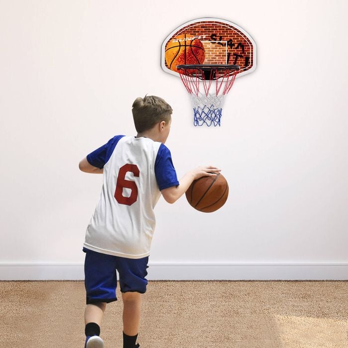 Costway Basketball Hoop Wall Door Mounted Backborad Ring Set 73×49cm