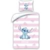 Disney Lilo & Stitch Pink Stripes Cotton Quilt Cover Set - Single Bed Size