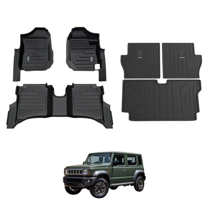 AUSGO Floor Mats & Boot Liner Set for Suzuki Jimny 5-Door Manual Transmission 2023-Onwards Car Floor Liners Cargo Mat