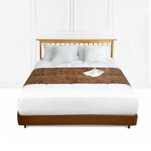 SOGA 70cm Brown Vintage Bed Scarf Runner Set of 3 – Bedding Tail Pad