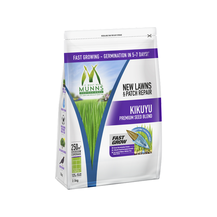 Munns Professional 2.5kg Kikuyu Lawn Seed Blend
