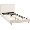 Artiss King Single Bed Frame Cloud Headboard Boucle Fabric Mattress Platform Base White
