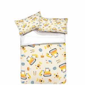 3D Cartoon Excavator Toy Quilt Cover Set Bedding Set Pillowcases 84