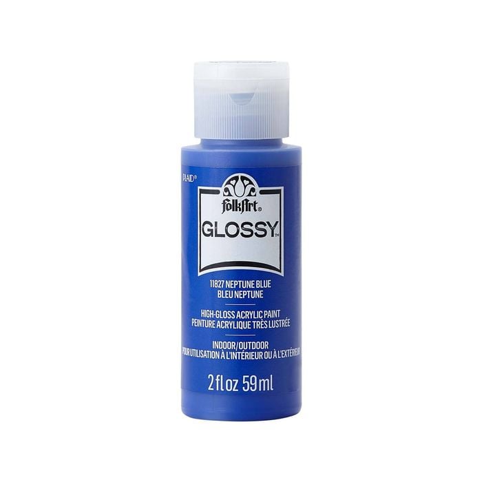 Folkart 59ml Neptune Blue Glossy Acrylic Paint 