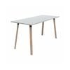 Olg Plantation Bar Leaner 4 Leg Solid Oak Frame White Top L1800mm X W600mm