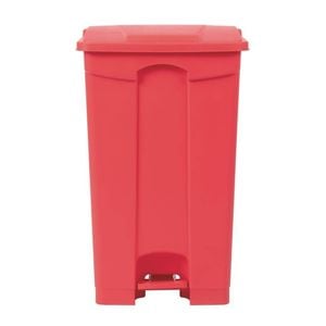 Jantex Kitchen Waste Pedal Bin Red 87l 820(h)x495(w)x400(d)mm Commercial Catering Polypropylene Indoor Trash Can