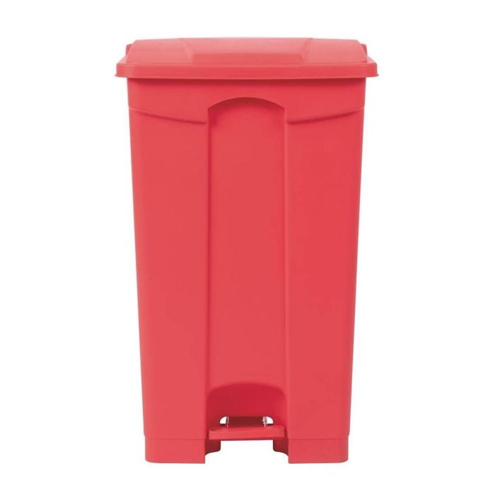 Jantex Kitchen Waste Pedal Bin Red 87l 820(h)x495(w)x400(d)mm Commercial Catering Polypropylene Indoor Trash Can