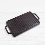 Victoria Seasoned Rectangular Cast Iron Reversible Grill 33cm