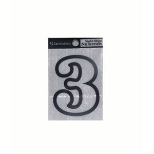 Sandleford 80mm Self Adhesive Night Shine Numeral 3