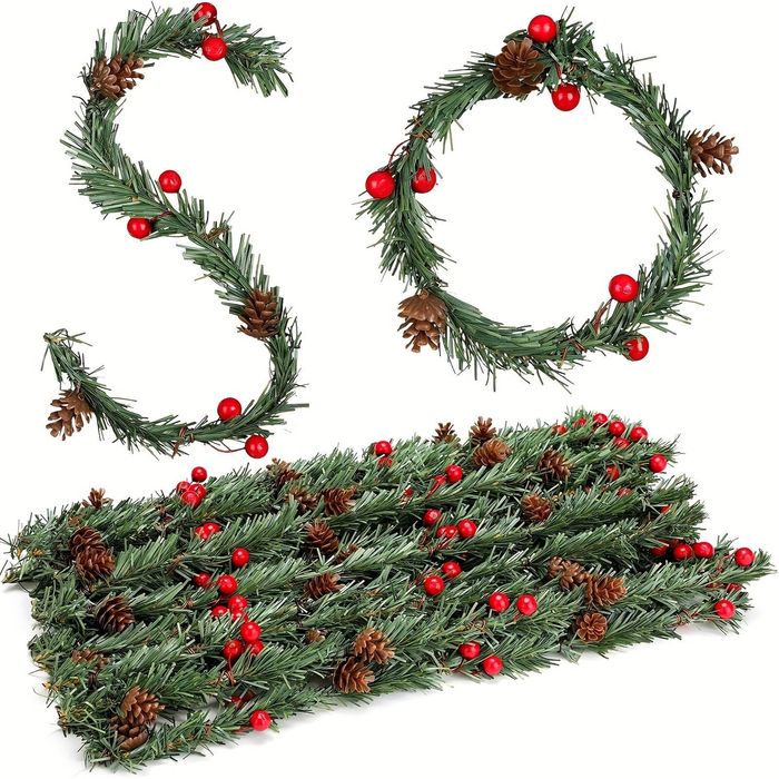 Lifebay Artificial Pine Garland Twist Ties Christmas Decor Set