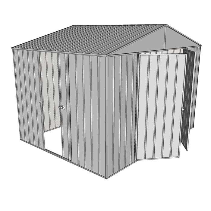 Build-a-Shed 3.0 x 2.3 x 2.3m Double Hinge and Single Sliding Door Shed - Zinc