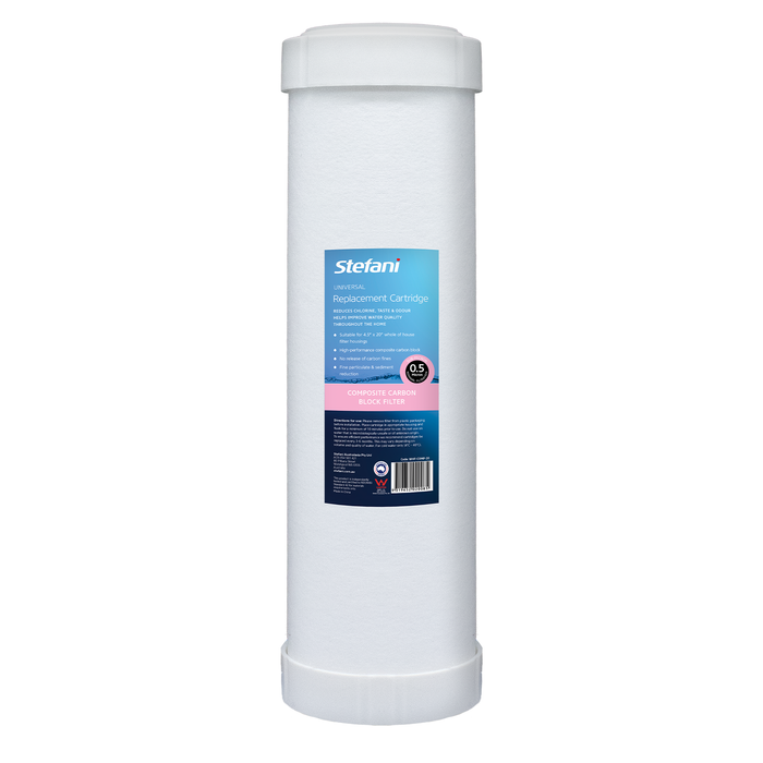 Stefani 0.5 Micron 4.5 x 20” Composite Carbon Block Filter Whole Of House Replacement Water Filter Cartridge