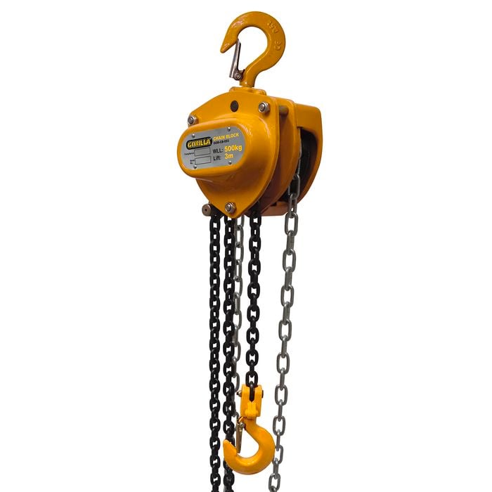 Gorilla 500kg Chain Block With 3m Lift