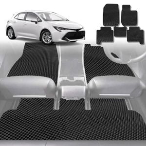6D Diamond Car Floor Mats for Toyota Corolla 2013-2018-Full Set-Black-Outback GT