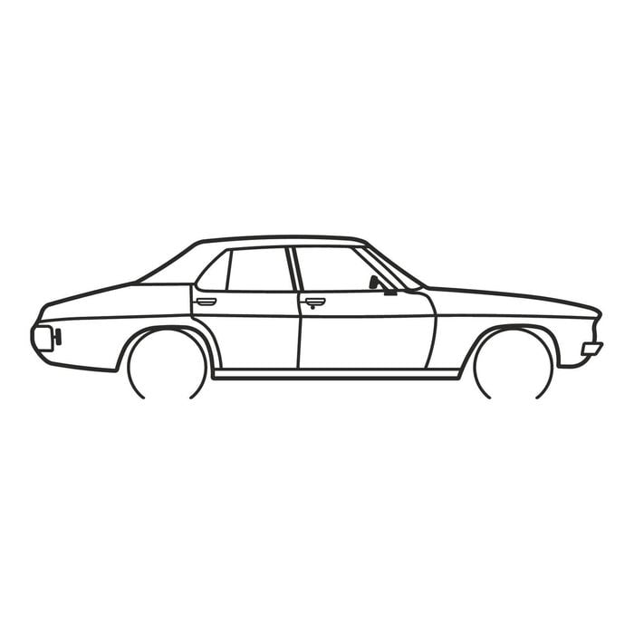 Holden HQ 1974 Silhouette Metal Wall Art