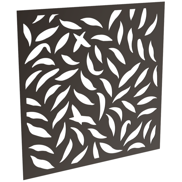 ProtectorAl 300-1200w x 300-1200h Satin Black Large Leaf Unframed Solid Aluminium Decorative Panel