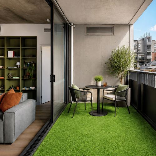 Synthetic grass adds greenery to outdoor spaces, plus easy to install and maintain.