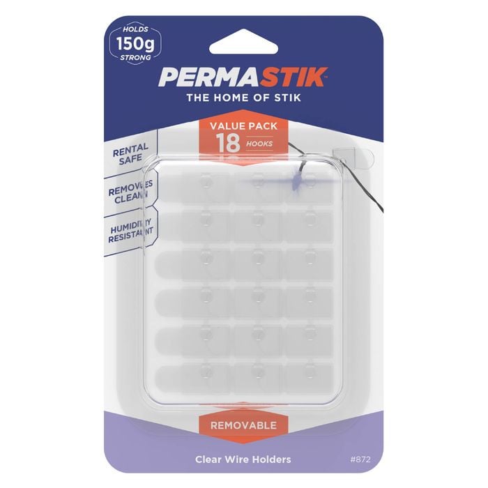 Permastik Removable Wire Holder Clips - 18 Pack