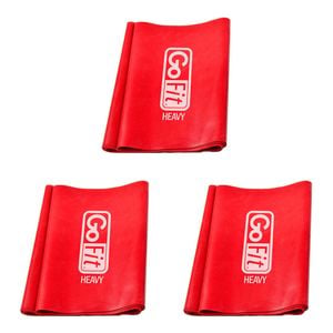 3PK GoFit Latex Free Resistance Flat Band Home Gym Yoga Exercise Heavy Red