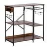 Artiss 3-tier Kitchen Rack With 2 Power Outlets Microwave Storage Shelf 6 Hooks 90cmx90cm