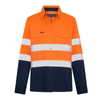 Green Hip Long Sleeve HiVis Reflective Shirt Orange/Blue Size 18
