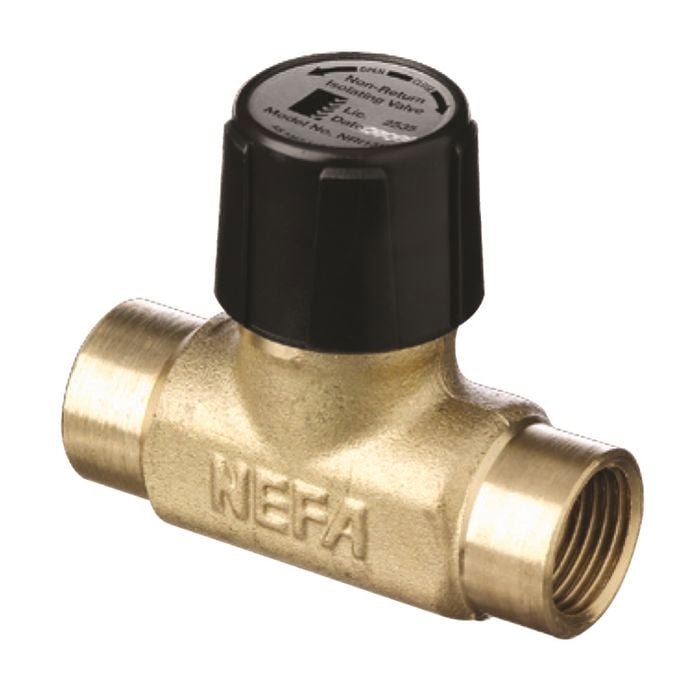 Nefa 15mm DR Brass Female Non Return Isolation Valve