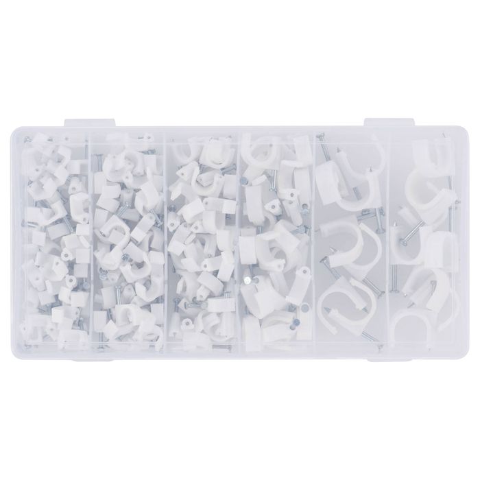 Click 180 Piece Cable Management Nail Clip Set
