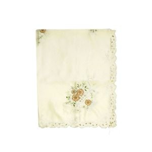 Sienna Flowers Light Yellow Embroidered Cutout Rectangular Tablecloth 152 x 228 cm