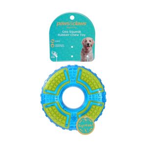 Paws And Claws Durable TPR Geo Dog Squeak & Chew Play Toy Assorted