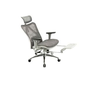 SIHOO M57 Ergonomic Office Chair with Built-in Footrest (Grey Frame with Grey Mesh)