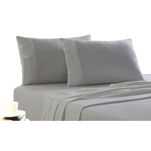 Park Avenue Mega King Cotton Flannelette Bed Sheet Set - Silver