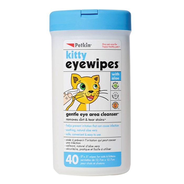 Petkin Kitty Eye Wipes For Cats And Kittens  40 Pack