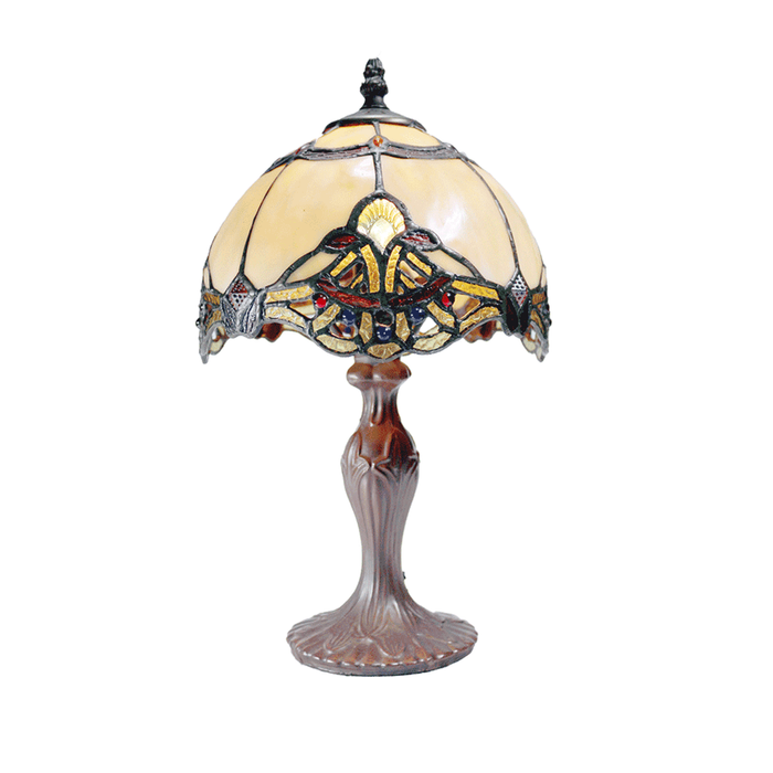 G&g Benita Small Tiffany Table Lamp Beige